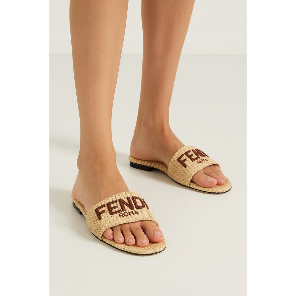 Fendi - Signature Raffia Slides - image 6